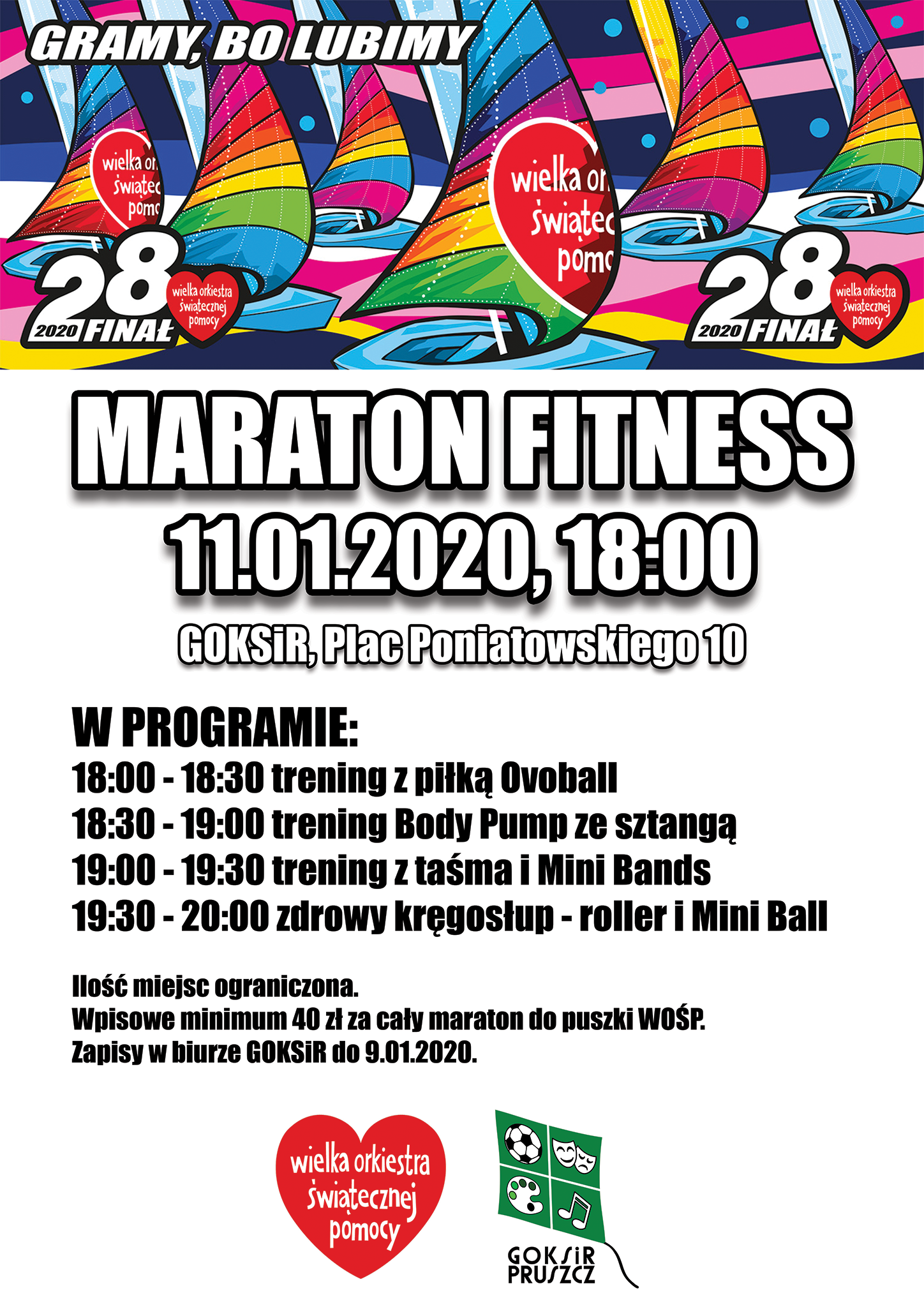 WOŚP 2020 maraton fitness INTERNET